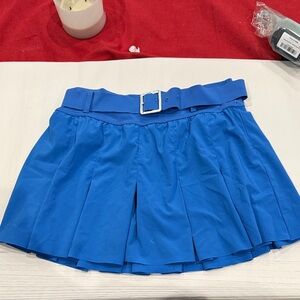 Blue Mini Skirt with Belt